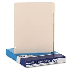 Blank Write-On Binder Dividers, 5-Tab, 1/5 Cut, 3-Hole Punched, Letter Size, ...