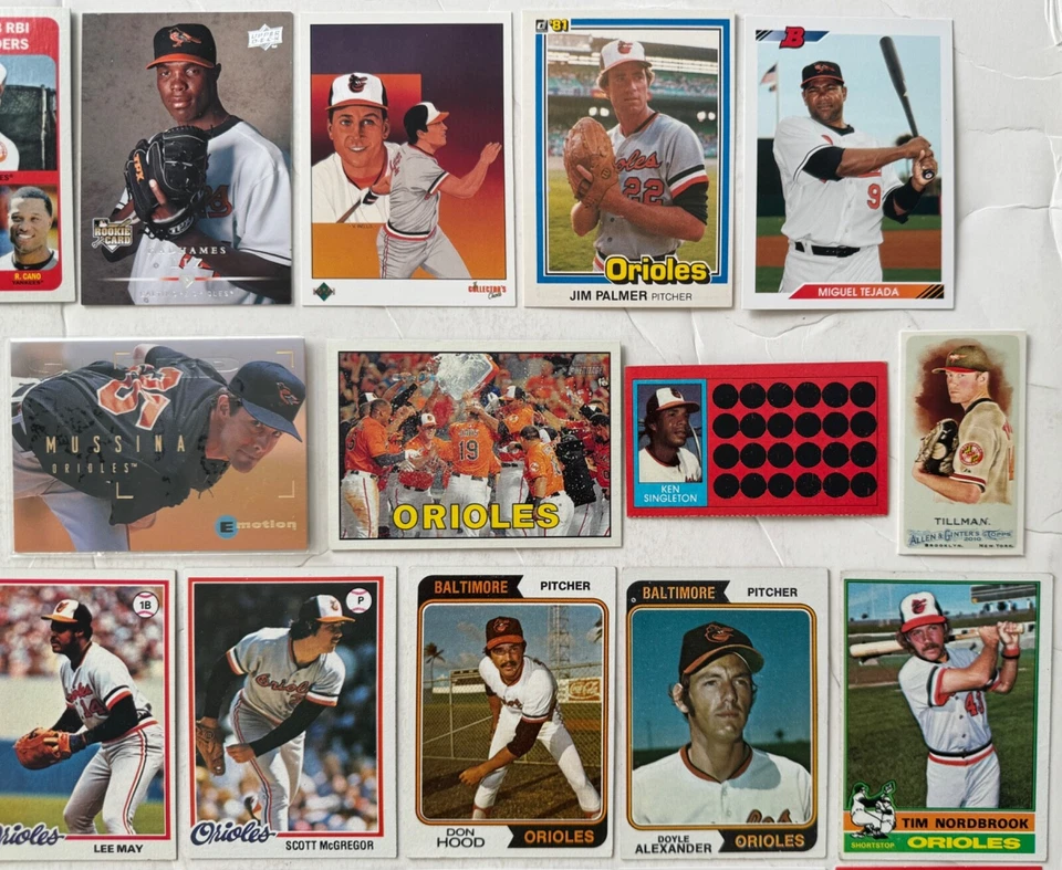 巴尔的摩金莺队 20 世纪 70 年代 - 2000 年代棒球集换卡 51 张带名人堂新秀 — 第 3/4 张图片