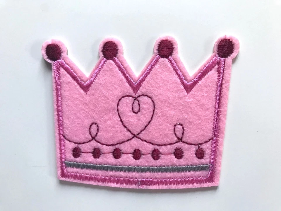 Ecusson Patch PRINCESSE COURONNE ROSE thermocollant Enfant fille DIY CUSTOM ! - Photo 1/1