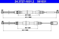 Ate Handbremsseil L/R FüR Espace 2 2.0 2.1D 2.2 07.84-12.96 Oe 6025171471