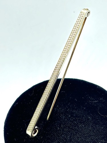 Vintage 9CT Gold Front Sterling Silver Tie Pin - Picture 2 of 11