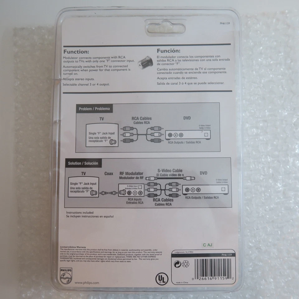 Philips DVD Converter PH61159 RF Modulator Video RCA Converter NOS New/Old Stock - Image 2 of 4