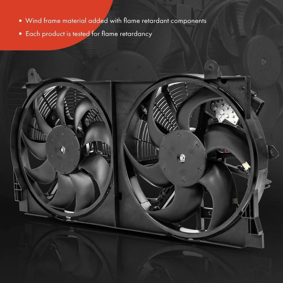 Двойной вентилятор охлаждения радиатора в сборе с кожухом для Nissan LEAF 2013-2022 Пластик - Изображение 3 из 4