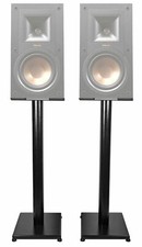 Black 29" Steel Bookshelf Speaker Stands For Klipsch R-15PM Bookshelf Speakers