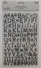 Black Glitter Alphabet Letters & Numbers Scrapbooking Stickers The Paper Studio
