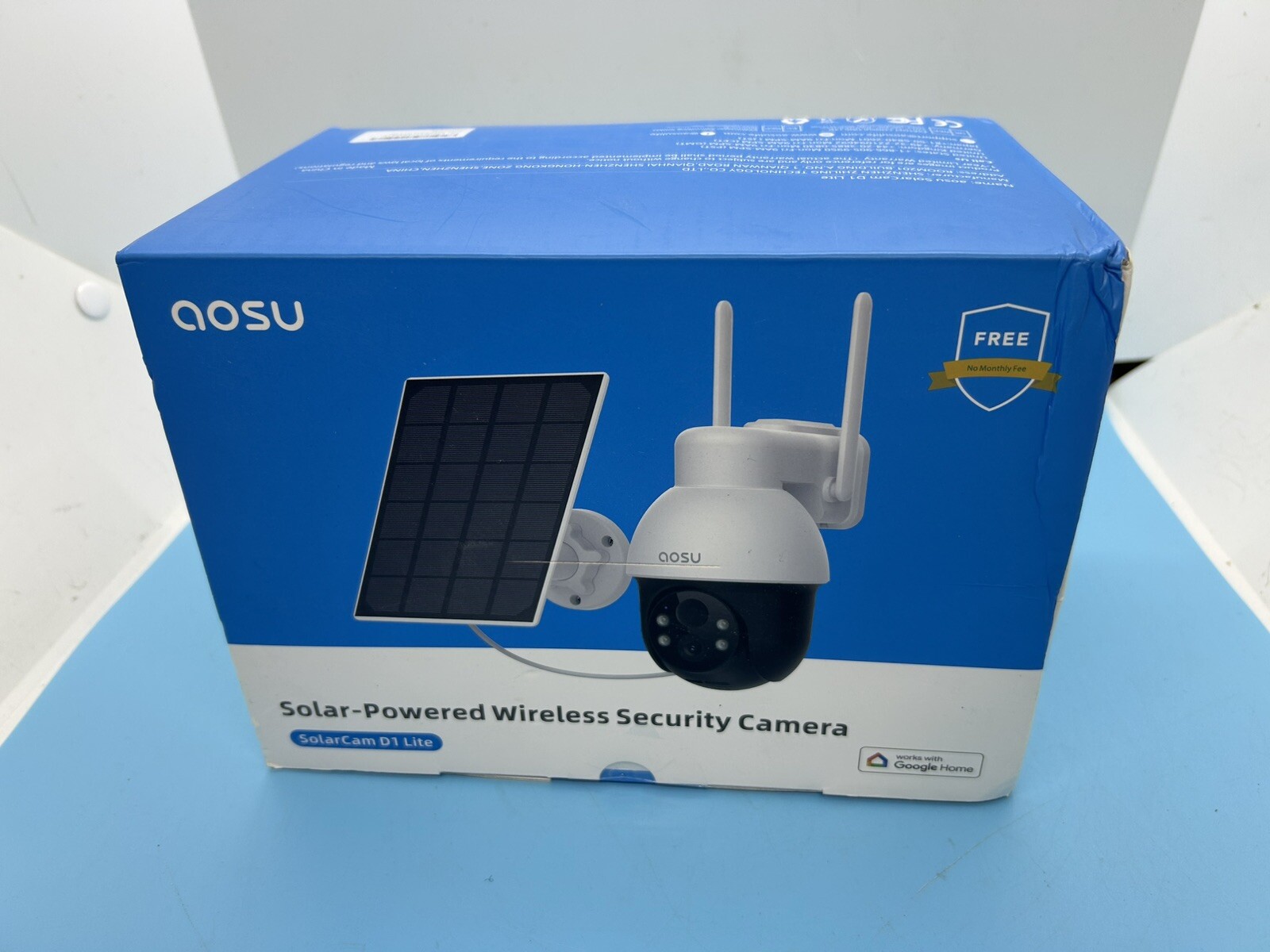 New Sealed AOSU D1 Lite Solar-Powered Wireless Outdoor Security Camera
