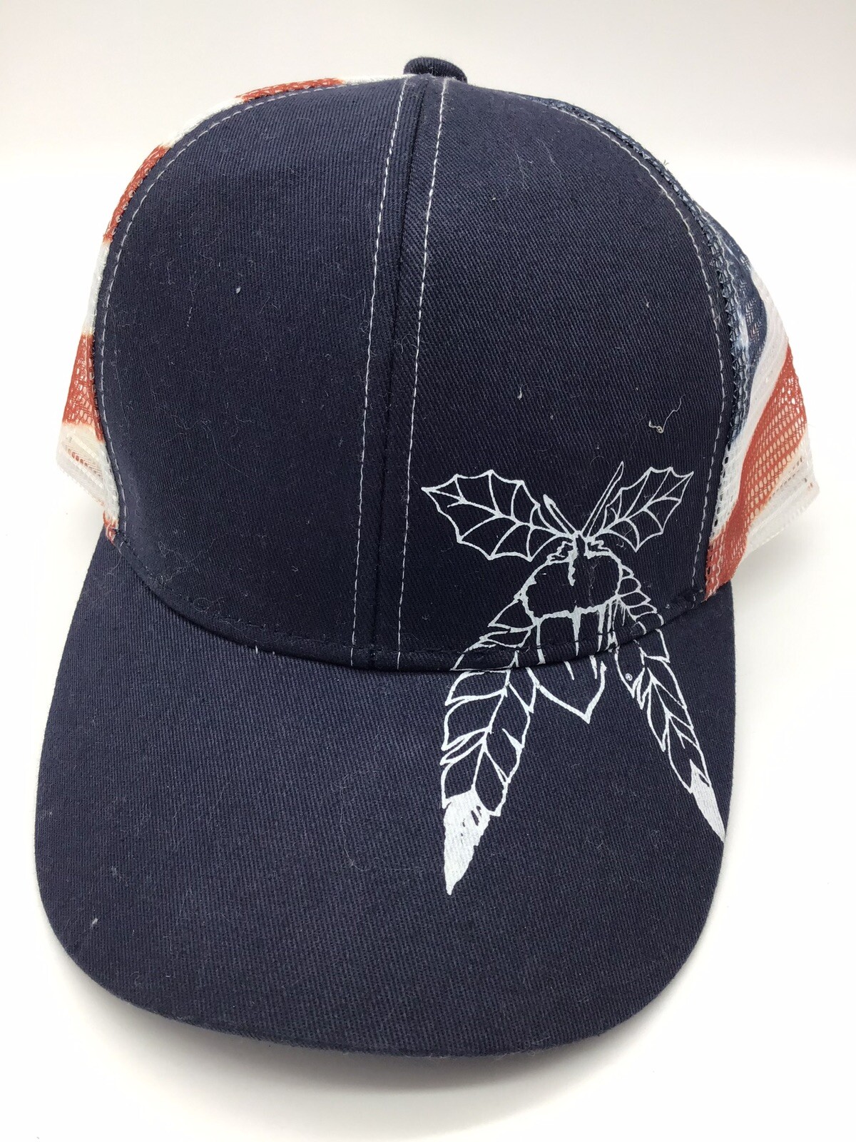 Patriotic American Flag Trucker Hat for Veterans One Size Snapback-image