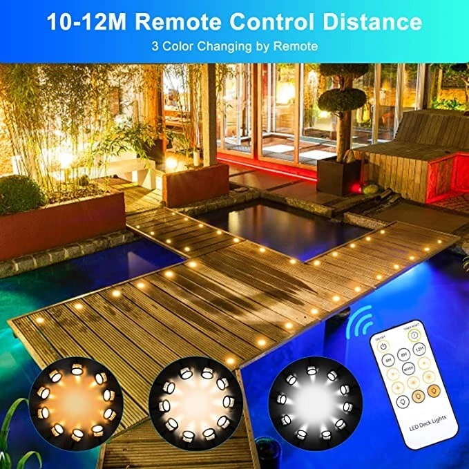 Outdoor decking lights sales with remote control