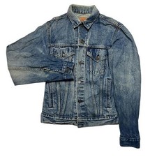 Levis Jeans VTG 80s USA Made Denim Distressed Trucker Jacket Small