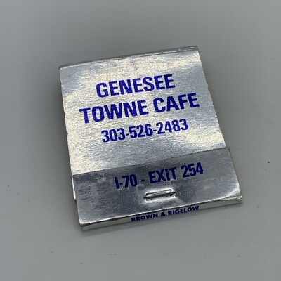 Vintage Genesee Towne Cafe Golden Colorado Matchbook Cover
