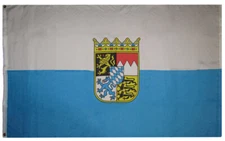 3x5 Bavaria Stripes With Crest 100D Woven Poly Nylon 3'x5' Flag Banner (RUF)