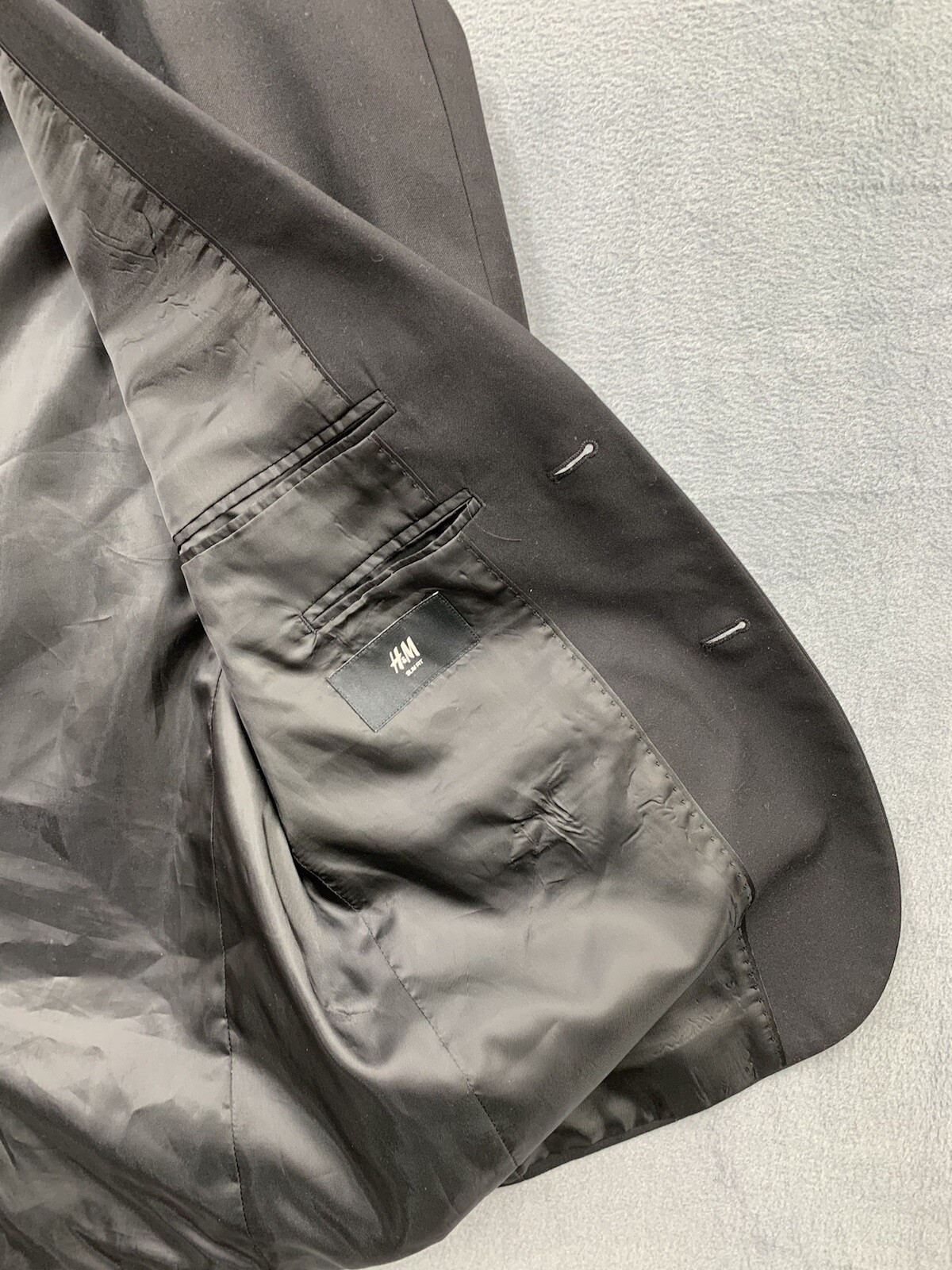 H&M Sport Coat Blazer Suit Jacket Mens Size 42R Black 2 Button Slim Fit Notched thumbnail 19