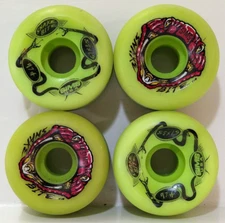 New NOS SIMS Snake Bite Skateboard Wheels Green 57x35 97A Old School Street SK8