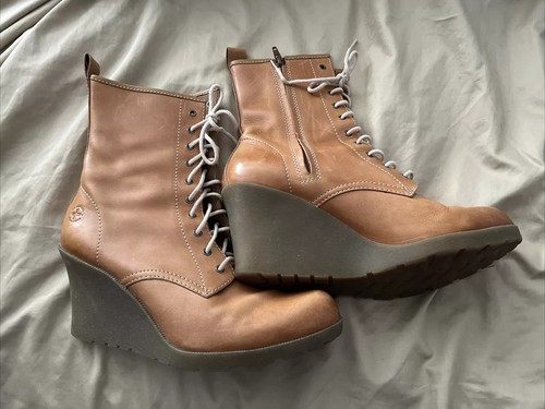 Dr. Martens Marcie Boots Tan Leather Wedge Heel Women's US 10 UK 8 EU 42 |  eBay