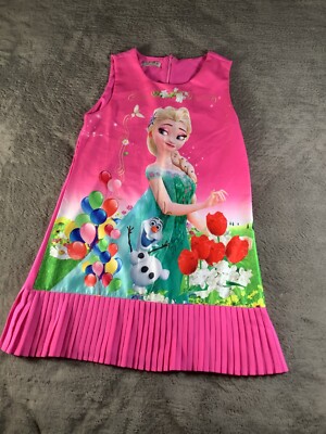 Zara Kids Girl Frozen Elsa Print Dress Pink Size 12