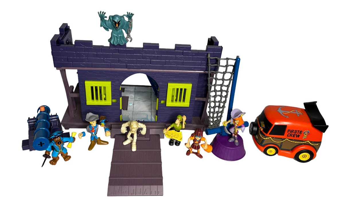 Vintage Scooby Doo Pirate Crew Fort Playset Toy With 7 Figures Van Cannon
