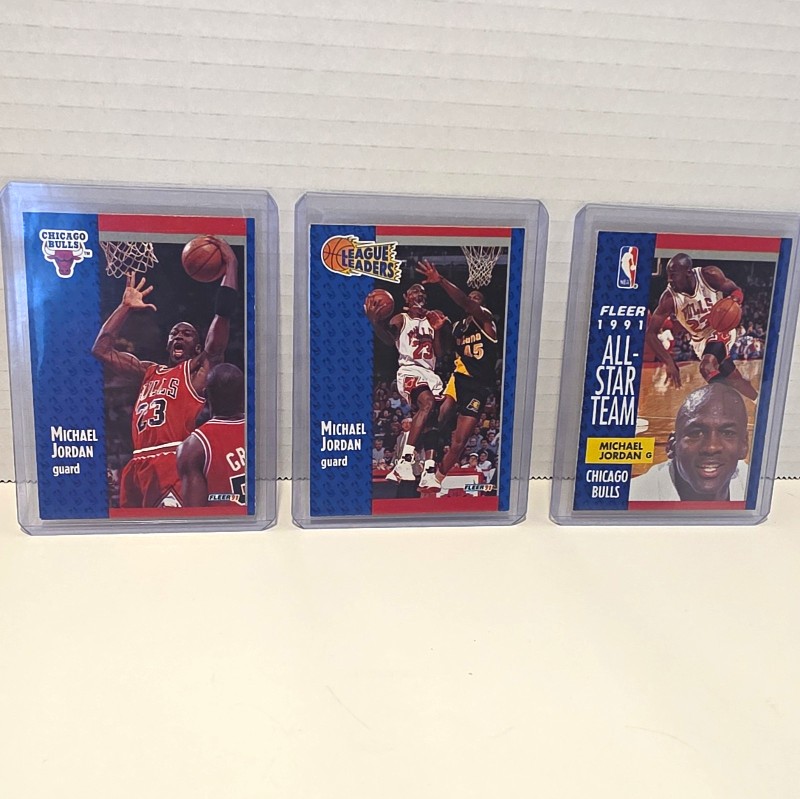 Fleer 1991 Michael Jordan Chicago Bulls 3-Card Lot #29 #211 #220