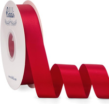 Red Satin Ribbon Double Faced Satin 1 Inch X Continuous 50 Yards-Red Ribbon for