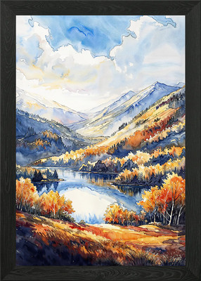 Berg Herbst Ruhm gerahmtes Wandbild Poster Leinwanddruck Bild
