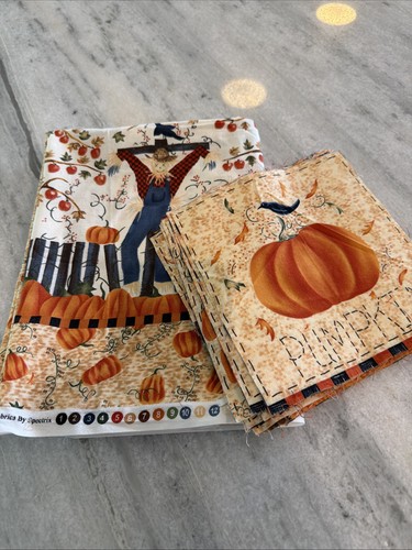 Carol Endres "Scarecrow Collection" 16 6.5” Squares And 30.5x 40” Remnant 2001