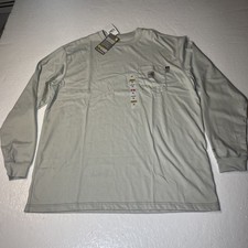 Carhartt Men's FLAME Resistant Force Cotton Long Sleeve T-Shirt XL, Lite Grey