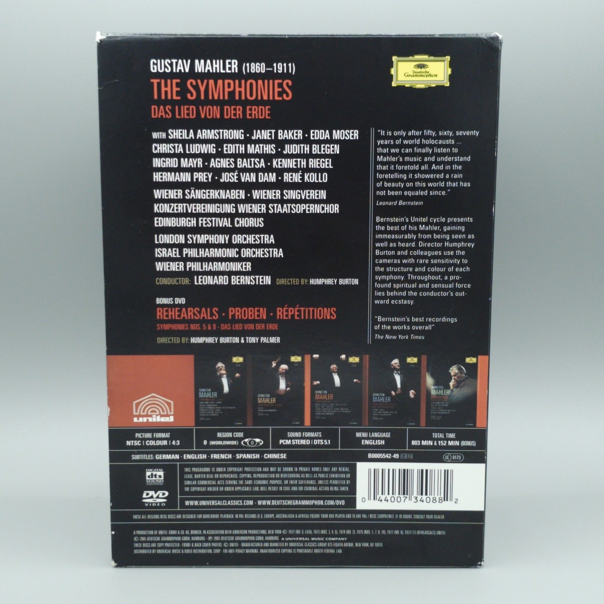 Mahler: The Symphonies DVD9枚組 Leonard Bernstein Mahler The Symphonies 9 Disc DVD Box Set