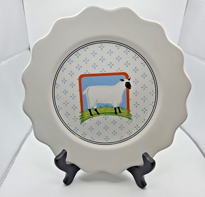 Vandor Country Collection 1981 DesignerPelzman 8.25'' Salad Plate ''sheep'' VTG