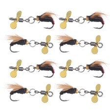  8pcs Fly Fishing Lure: Propeller Fishing Lure With Barbed Hooks - Artificial