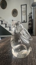 Paperweight Clear Glass Bunny Rabbit by Special Gifts by Crowning Touch Artglass
