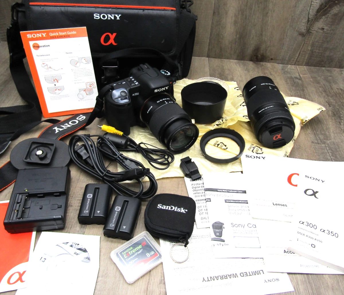 SONY α350 Zoom Lens Kit Sony Alpha DSLR-A350 Kit 14.2-megapixel digital SLR camera with 18