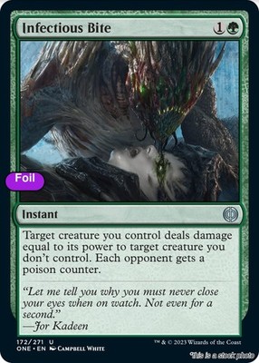 MTG Foil Infectious Bite Card #172 Phyrexia: All Will Be One NM Magic