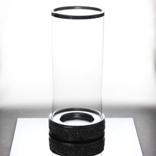 Image of 30cm Glass Candle Holder Sparkling Crystal Diamante Style Pillar Tealight Votive