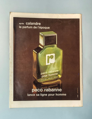 PACO RABANNE POUR HOMME CALANDRE CLIPPING Werbung Anzeige Werbung Magazin