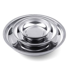 Magnetic Parts Tray Round 3-piece Set 3 4 6 Stainless Steel - Keeps Small Magnetic Parts Tray Round 3-piece Set 3 4 6 Stainless Steel - Keeps Small