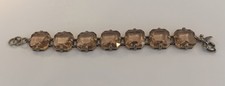 J.Crew Vintage Statement Smoky Peach Crystal Bracelet Stunning!
