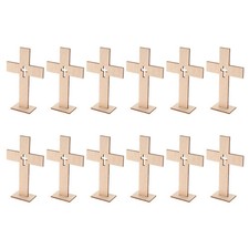 18 Pcs Baptism Wooden Cross Table Centerpieces Crosses Statue Catholic
