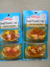 4 Vintage 1984 Kelloggs Snap Crackle & Pop Ponytail Hair Holders / NOS