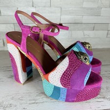 Kurt Geiger London SZ 40.5 Kensington Glitz Wavy Rhinestone Platform Sandals