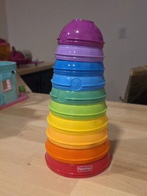 Fisher Price Brilliant Basics Stack And Roll Numbered 1-10 Nesting Cups Baby Toy