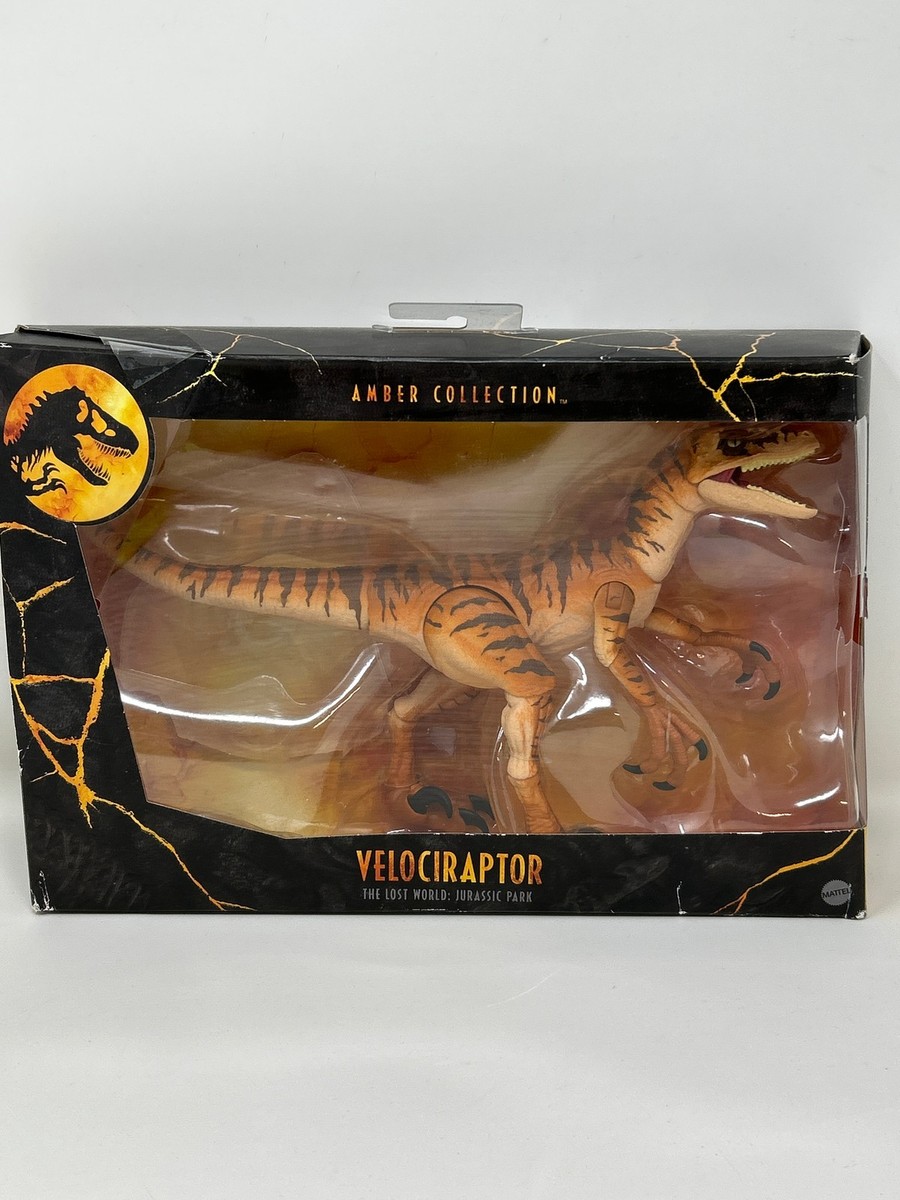 Jurassic World Amber Collection Tiger Velociraptor 6-in Dinosaur