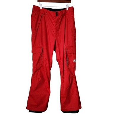 DC SHOES Banshee Snowboard Pants XL Red Cargo Waterproof Ski Snowboard Gear