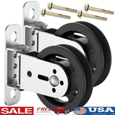 180 Degree Rotation Pulley Block 2 Pack Wall Mount Gym Fitness Cable System New