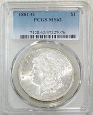 1881-O Morgan Silver Dollar PCGS MS62 Frosty Just Graded New Holder PQ #Y296A