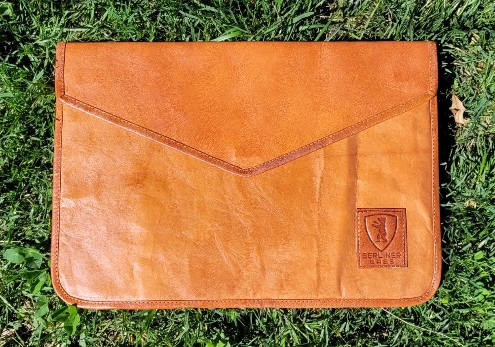 BERLINER BAGS Goatskin Leather Laptop Sleeve, Computer Case,
