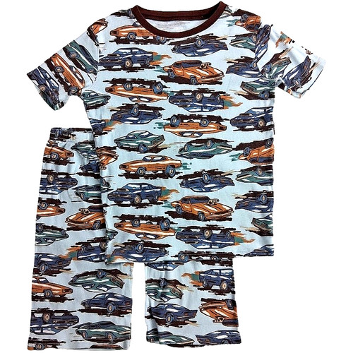 Carter's Boys Sz 14 Cars Pajamas Short Sleeve Cotton 2pc Shorts Turbo Summer