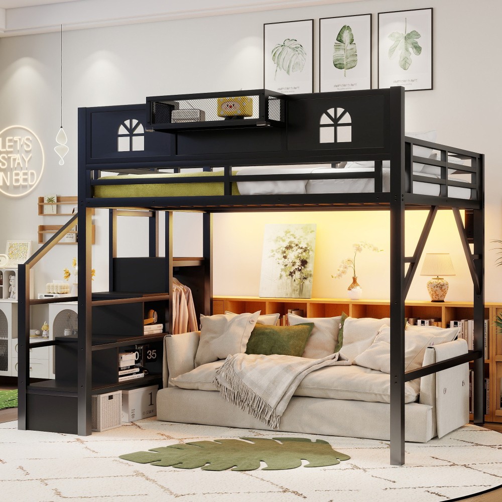 With Stairs, Wardrobe For Kids Teens, Black/white