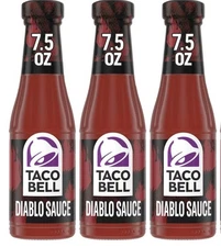 3 PACK! Taco Bell Diablo Sauce, 7.5 oz, FREE EXPEDITED SHIPPING! 