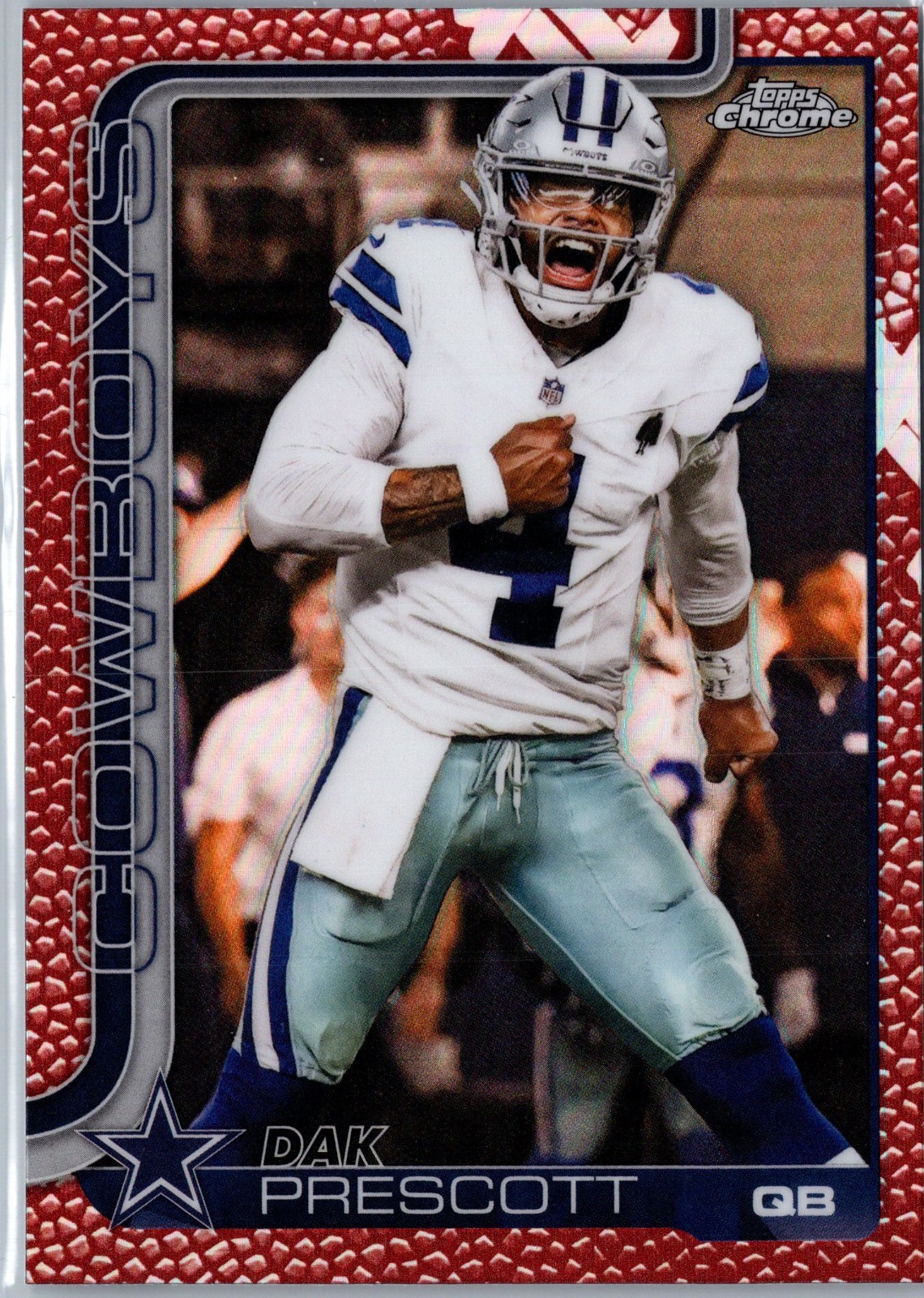 2025 Topps Chrome - Dak Prescott #79 Leather Refractor Dallas Cowboys