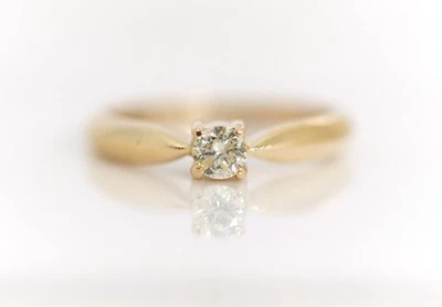 Klassischer Gelbgold Brillant Solitär Ring 0,25ct Ring 14kt – 585, Gr. 56 - Bild 1 von 4