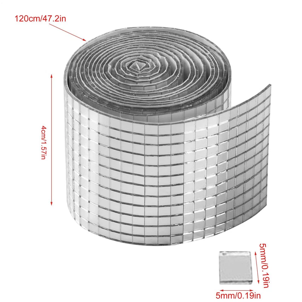 4*120 cm Selbstkleber DIY Mosaikfliesen Glaspiegel für Disco Ball DIY -Handwerk - Bild 2 von 4